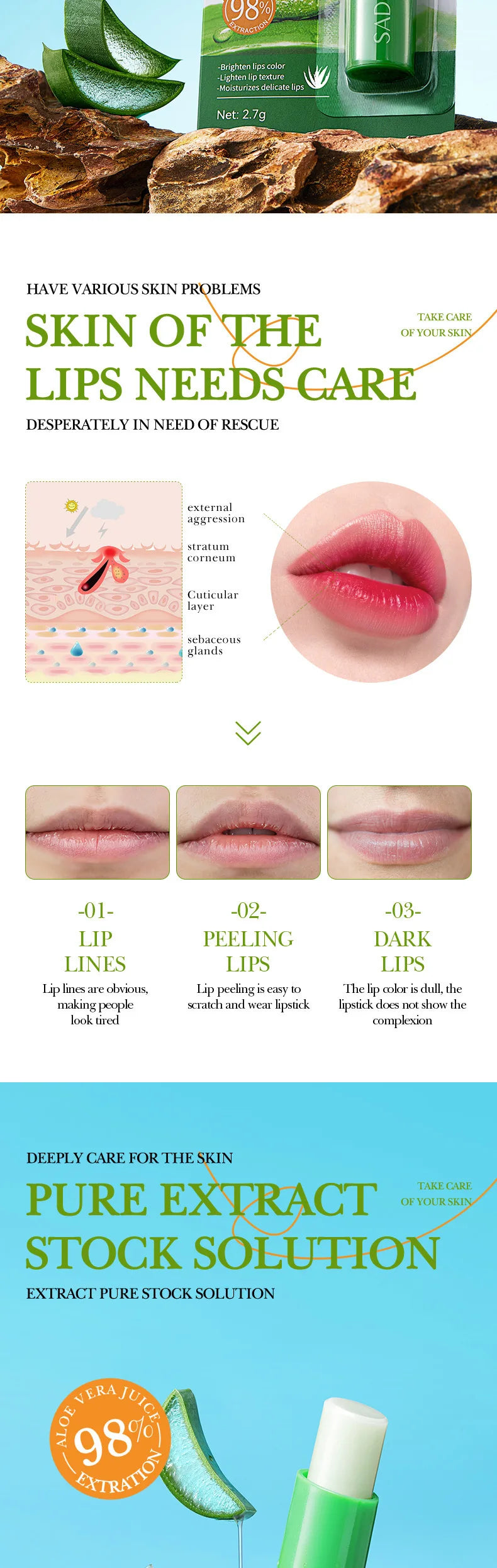 SADOER Aloe Lip Balm