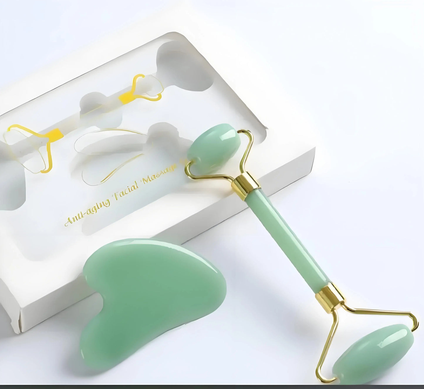 Dual Head Facial Massage Roller and Gua Sha