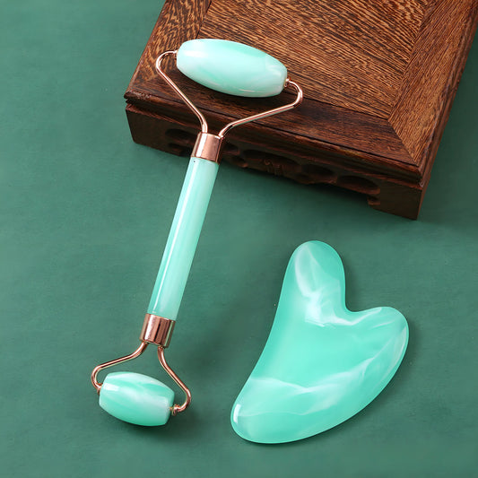 Dual Head Facial Massage Roller and Gua Sha